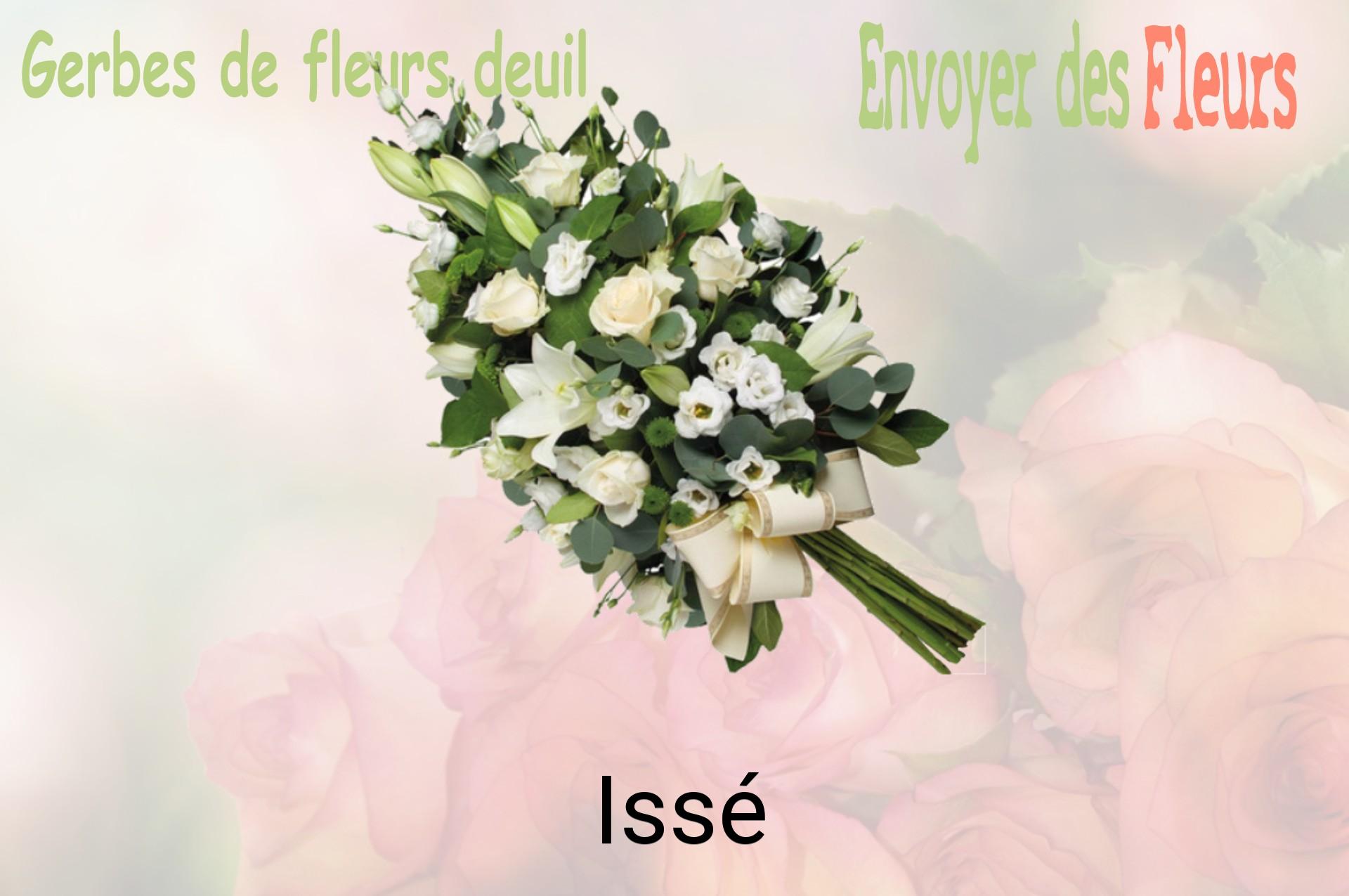 Gerbe de fleurs de deuil livrée à Issé